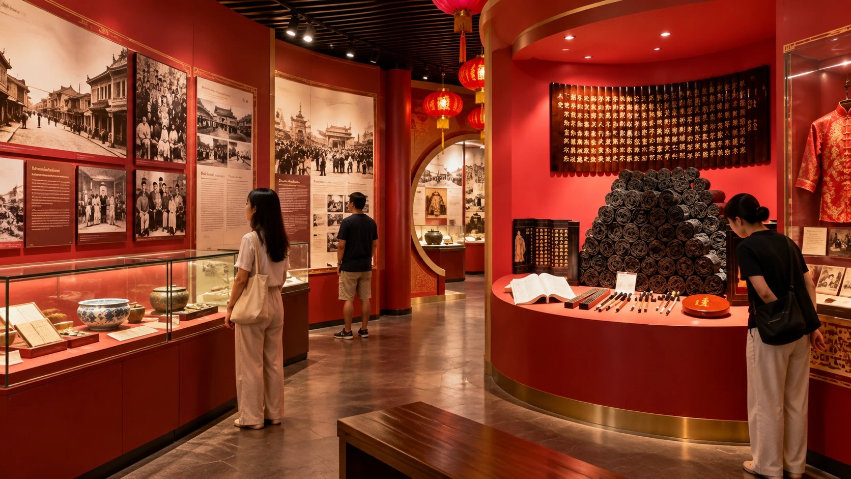 Museum exhibits on Udon Thani's Thai-Chinese community history