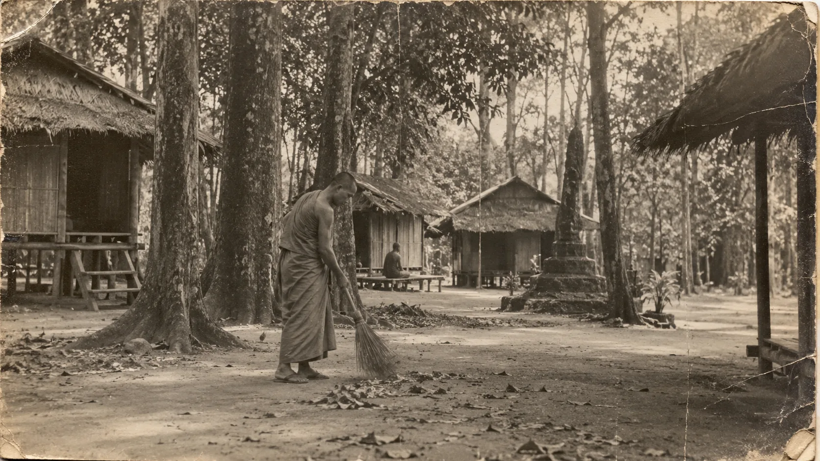 Early Wat Pa Baan Taad forest monastery, historical recreation