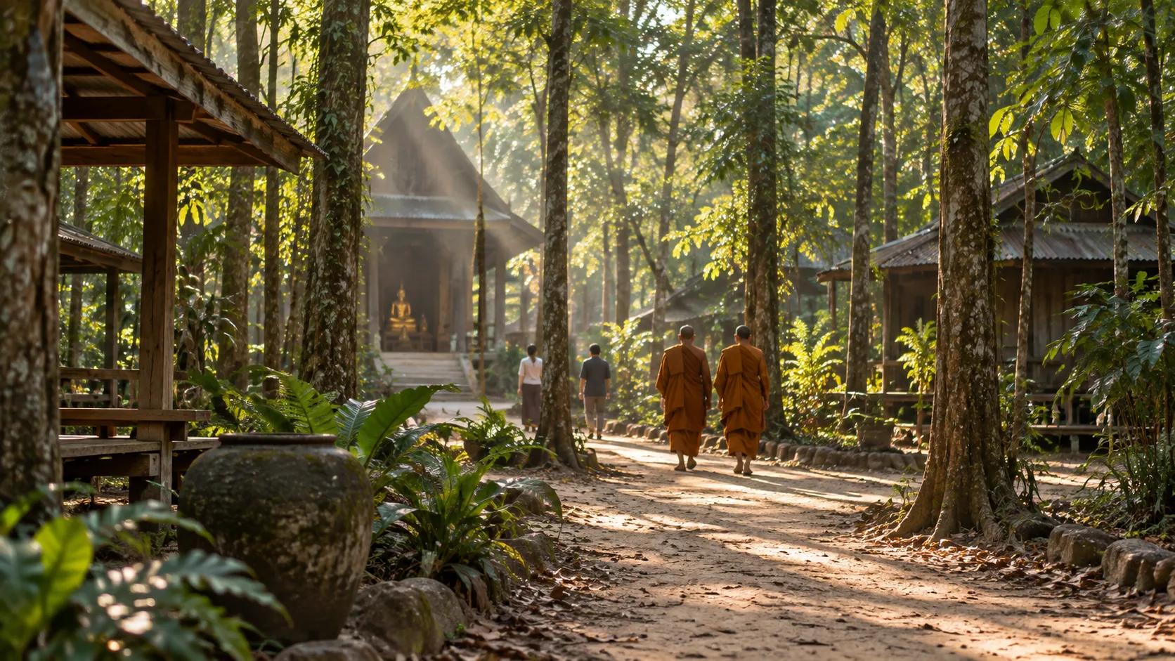 Meditation path at Wat Pa Baan Taad forest monastery, Udon Thani