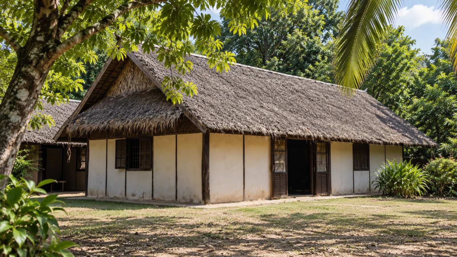 Reconstructed thatched house associated with Ho Chi Minh's stay in Udon Thani