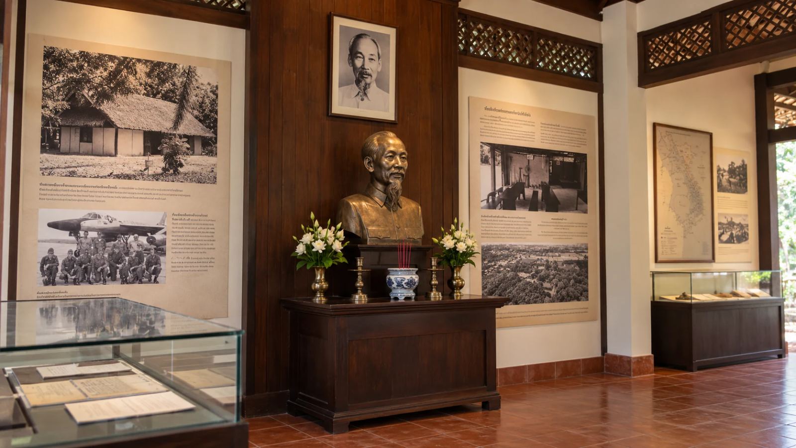 Memorial display honouring Ho Chi Minh at the historical park