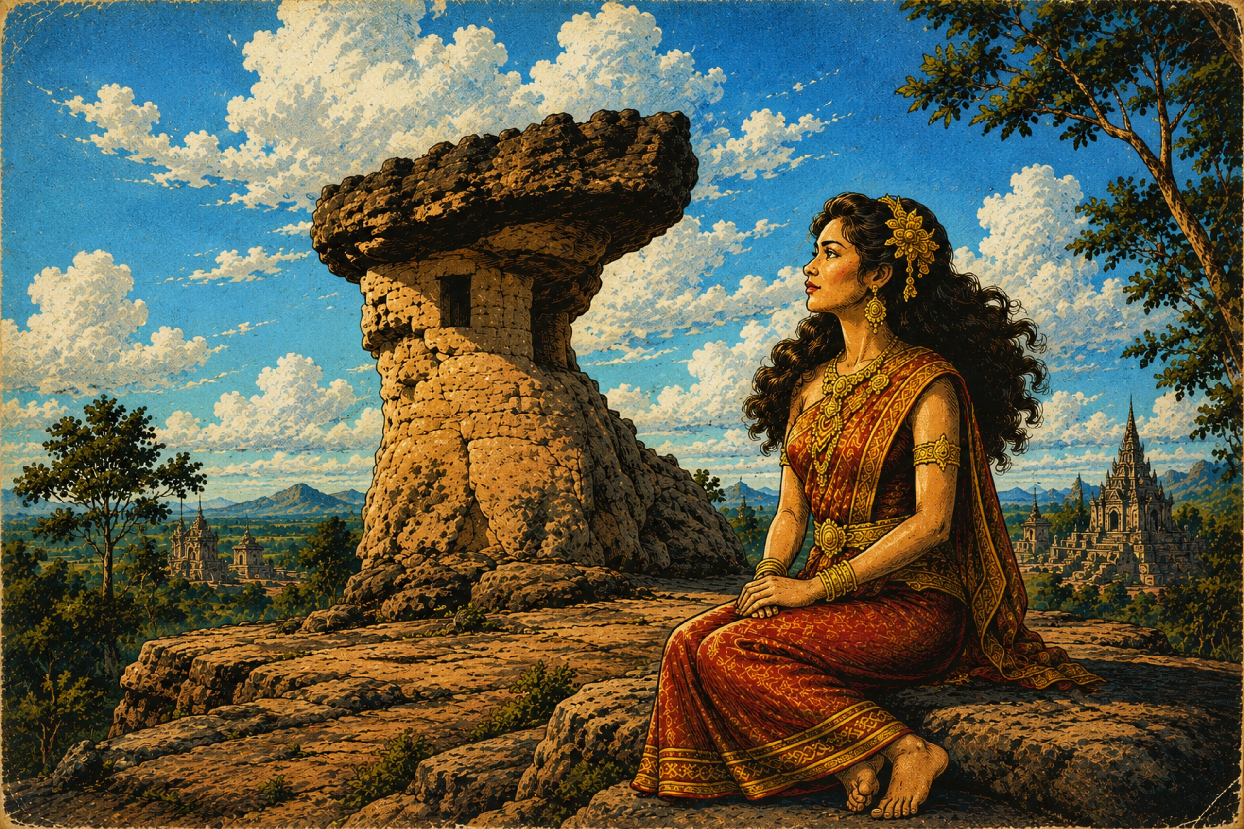 Hor Nang Usa, the rock tower at Phu Phra Bat