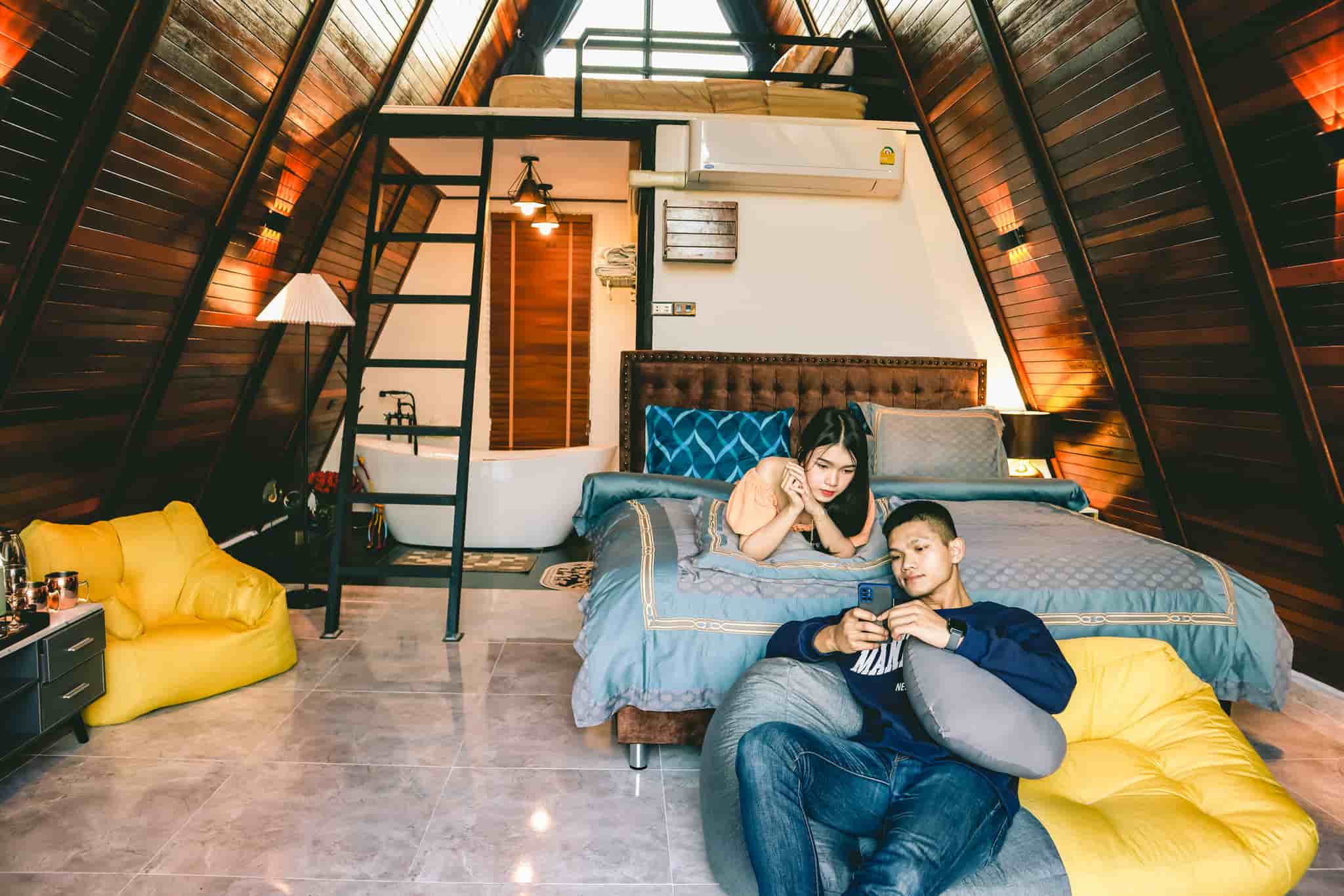 Heavenly A-Frame bedroom