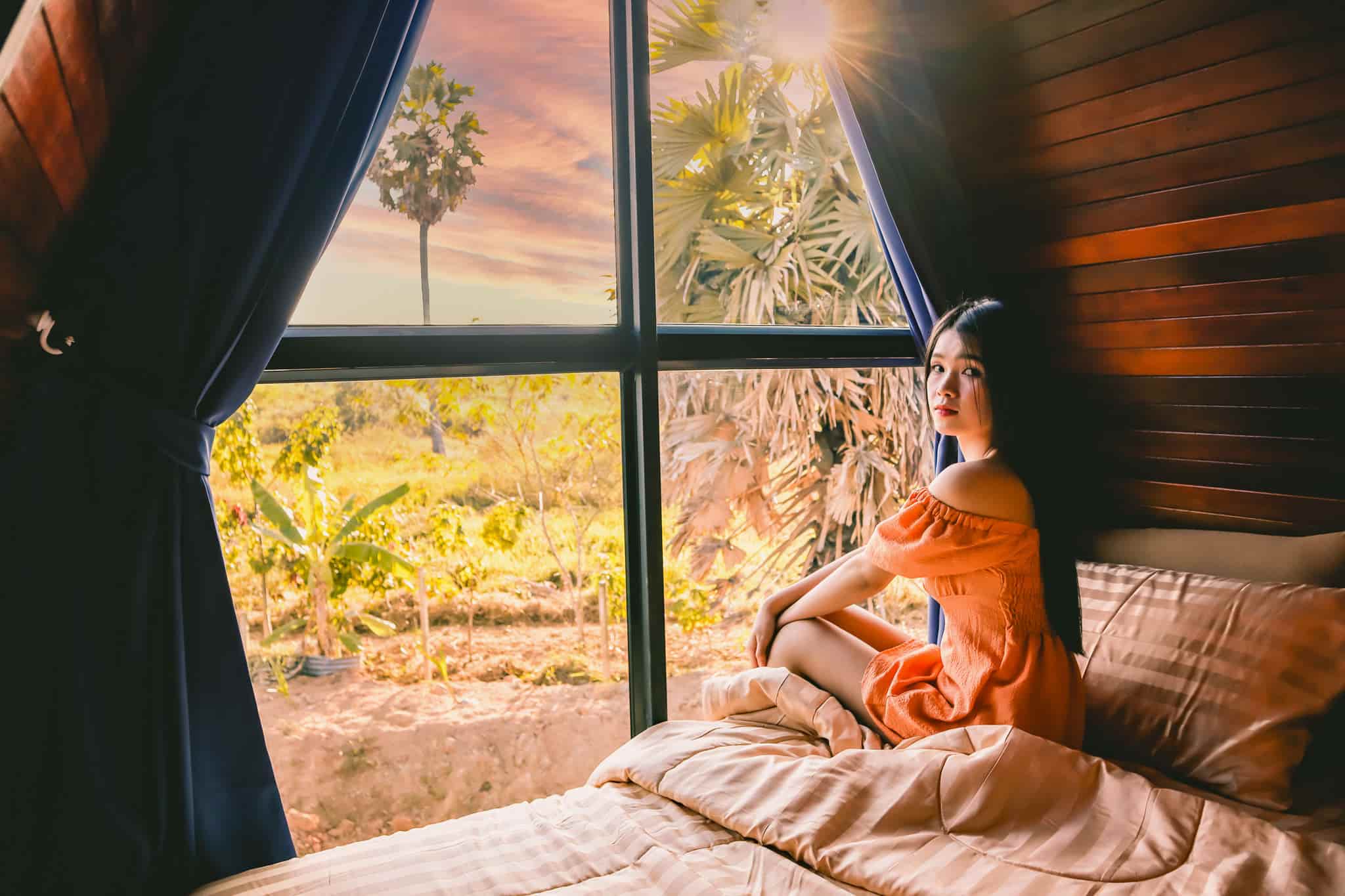 Heavenly A-Frame window view