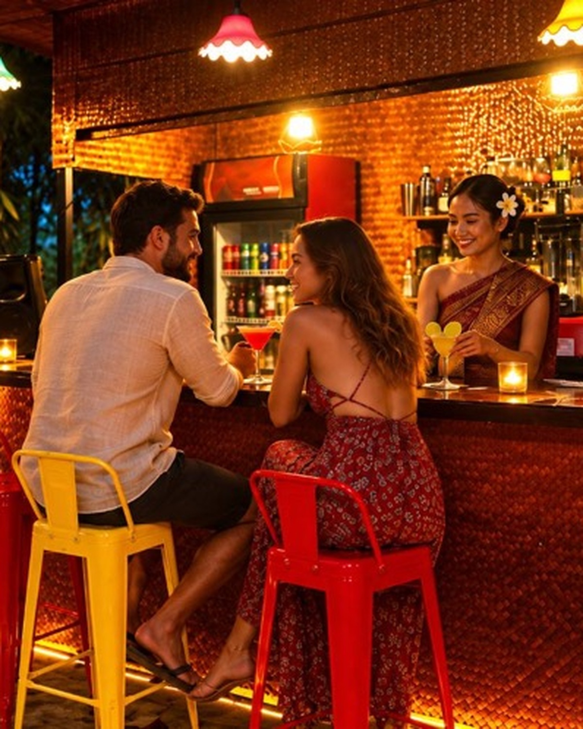 Guests enjoying cocktails at the Garden Café bar