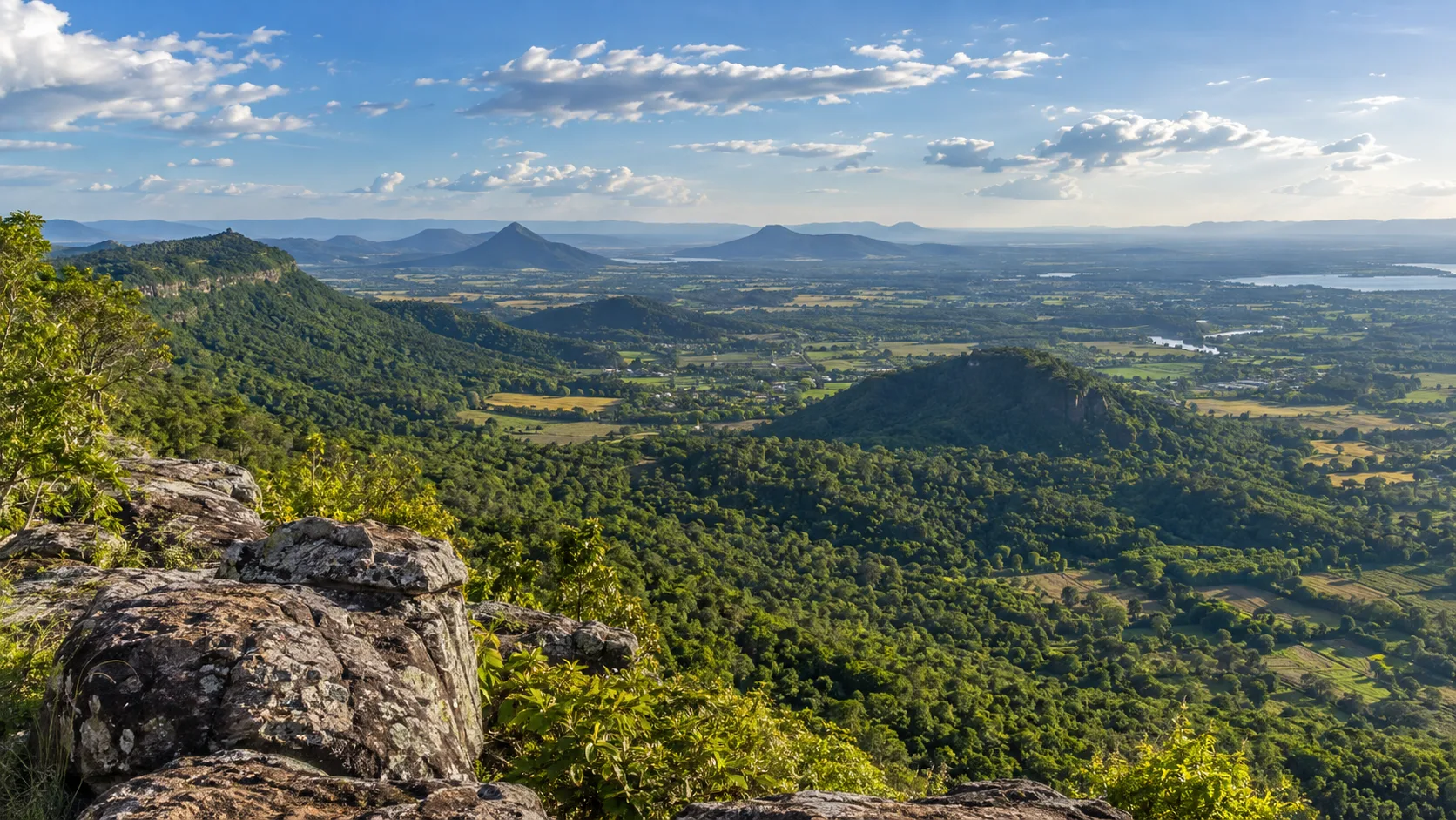 Panoramic mountain view from Phu Foi Lom in Udon Thani Province.