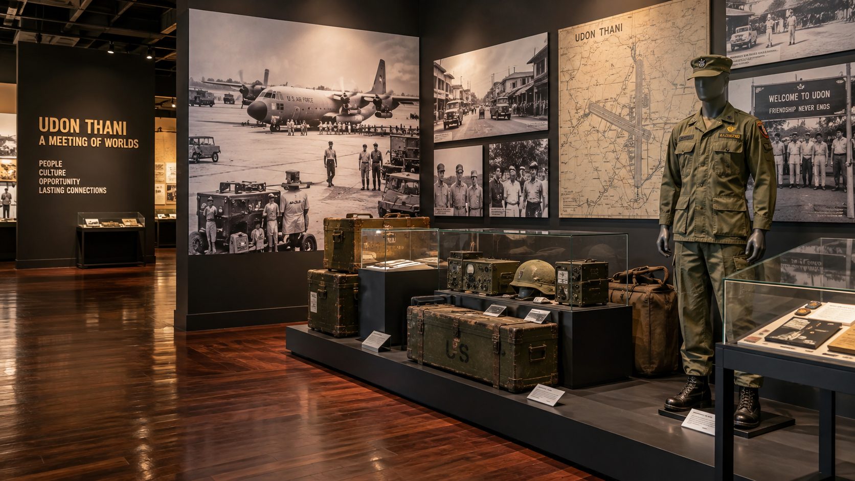 Udon Thani City Museum exhibition exploring the American military and Vietnam War era