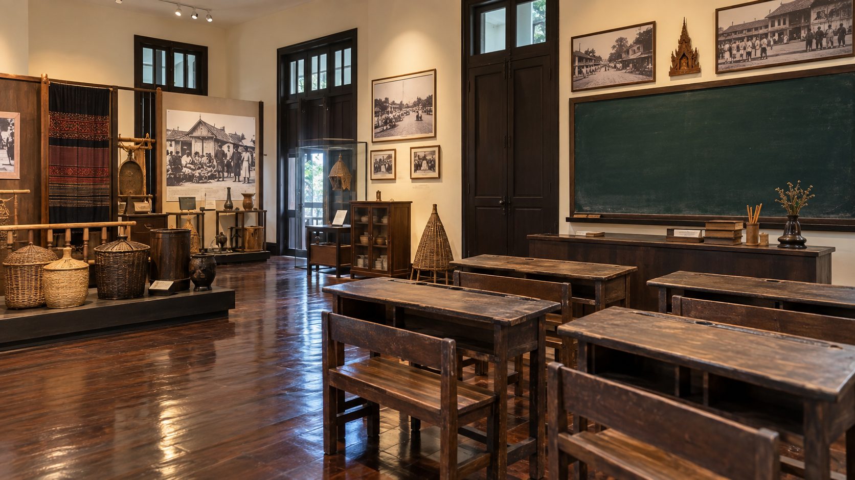 Traditional life and local culture exhibition inside Udon Thani City Museum
