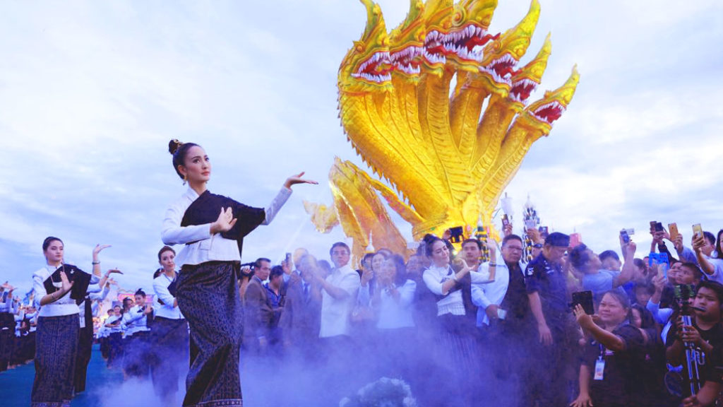 A Traditional Thai Dance Routine at the Nong Khai Naga Fireballs Festivals